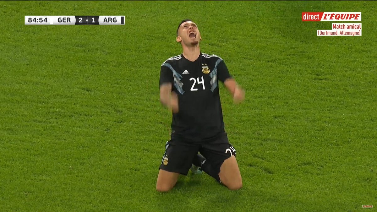 XaviMcBeal's tweet photo. But de Lucas Ocampos pour sa première sélection ! Le but du 2-2 !!! 
#ALLARG https://t.co/U5bXv8FIZc