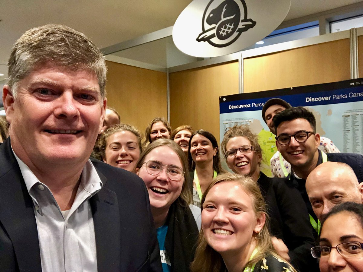 pcparkslife's tweet photo. The new @ParksCanada President & CEO Ron Hallman, with the team from the 2019 #CanadianParksConference. 😎 The last couple of days have been a great chance to make important intergenerational connections between the PC team! @CEO_PC_DGA https://t.co/FS1XC1fgje