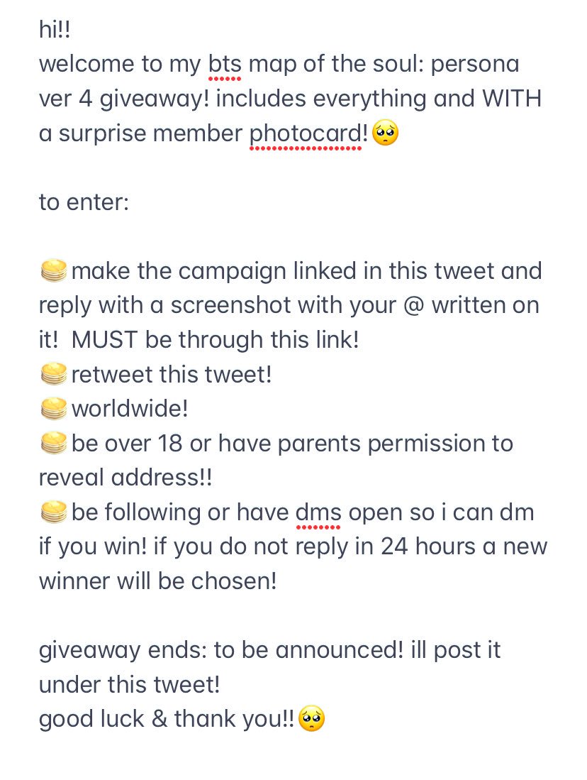 telephonebusy's tweet image. BTS MAP OF THE SOUL: PERSONA VER 4 GIVEAWAY! 

-worldwide!
-retweet this tweet and make the campaign linked, read all rules in picture attached!
-ends: tba (will post in replies)🥺

campaign; a.c.e dublin: mmt.fans/SgsH/

thank u &amp;amp; good luck! ♡
#makexmake #mxm #m4m