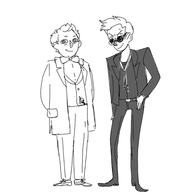 doodles from when I was figuring out the otgw style for these two
#GoodOmens 