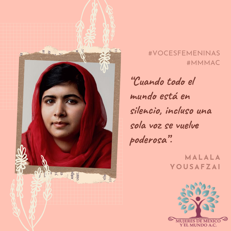 mujeresmexmundo's tweet photo. Malala Yousafzai es una activista pakistaní que ha sido reconocida por su lucha por la igualdad de género y en defensa de los derechos de las mujeres. #VocesFemeninas #MMMac https://t.co/Fa9gvl4Rmb