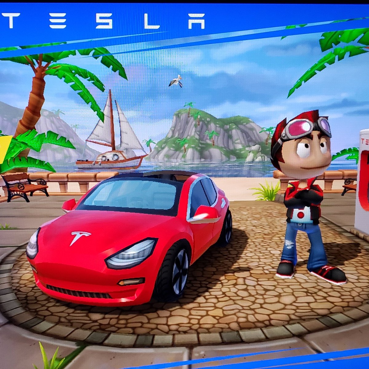 rent_tesla's tweet photo. Have you ever rented a car that had a car racing game built into the touchscreen? Just wait until we show you some of the other goodies built into our fleet! #Tesla #Model3 #RentATesla https://t.co/J6wDi526cR