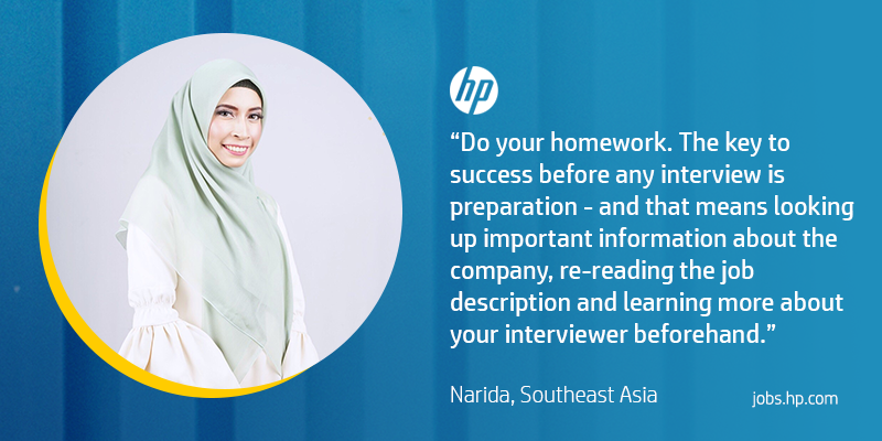HPCareers's tweet photo. Have an interview coming up? Here's some #HPWisdom from Narida βοΈ https://t.co/SoqrNx7Q0t https://t.co/HHmidI1yaI