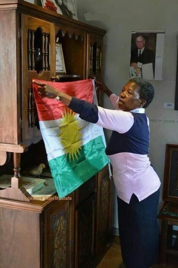 floralskiies's tweet image. “If you really want to know about the Turkish government, be a Kurd for one hour.” —Nelson Mandela

[pictures of Nelson Mandela’s wife hanging the Kurdish flag in their home]