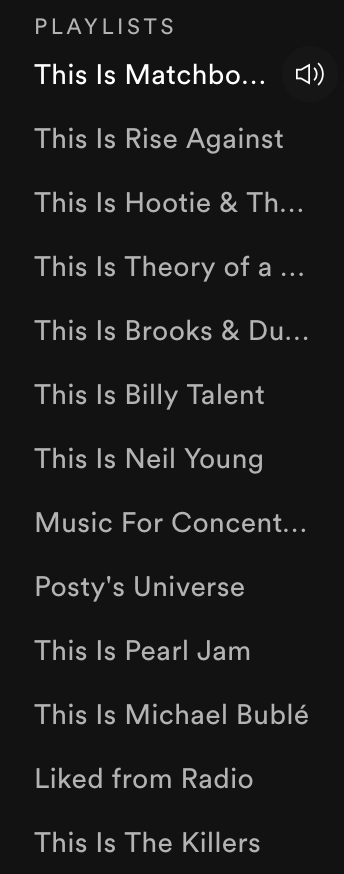 TrudeauTrain's tweet photo. I just glanced over at my top favourited playlists on Spotify and couldn't help but judge myself heavily https://t.co/KnjUzCl6bB