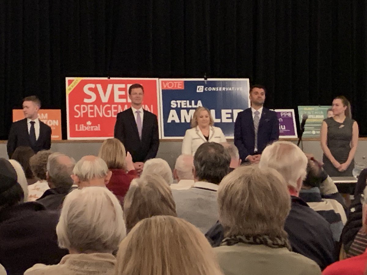 DebDevgan's tweet photo. Lively candidates meeting in Port Credit last night, concerns for the environment, housing and the waterfront.  I asked Sven Spengemann to legislate the CRTC to require financial contributions from foreign streaming services operating in Canada #justask2019, #jemimplique2019 https://t.co/HnrF9gZjJt