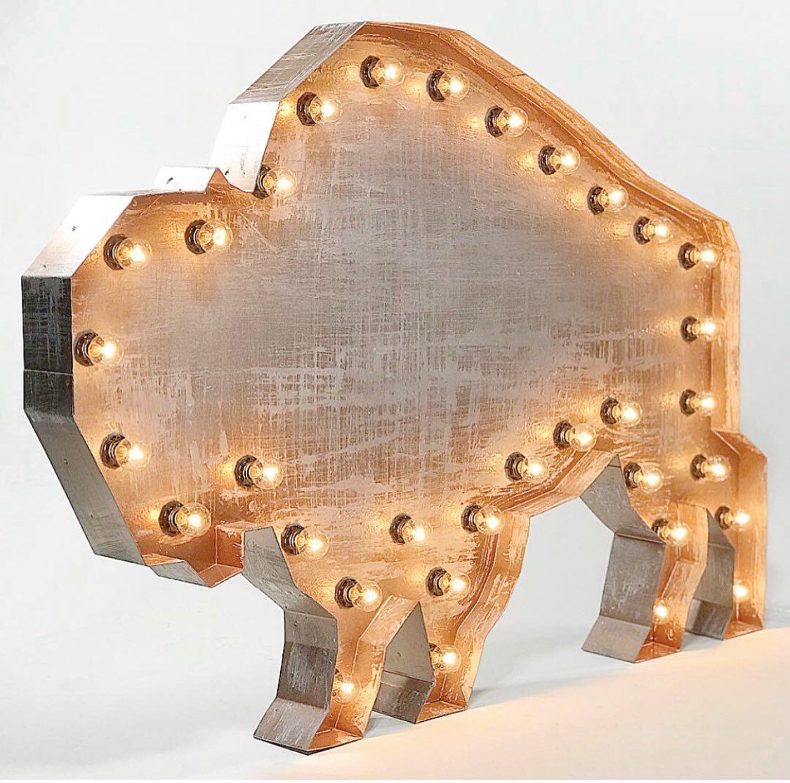 If the Buffalo stands for sacred life and abundance... I’m building a bigger buffalo. 
This 36” Buffalo Marquee turned out pretty awesome. How long did it take though before you started singing “home on the range” in your head 😬🎶 #buffalo #sawandsteel #marqueesigns #etsy
