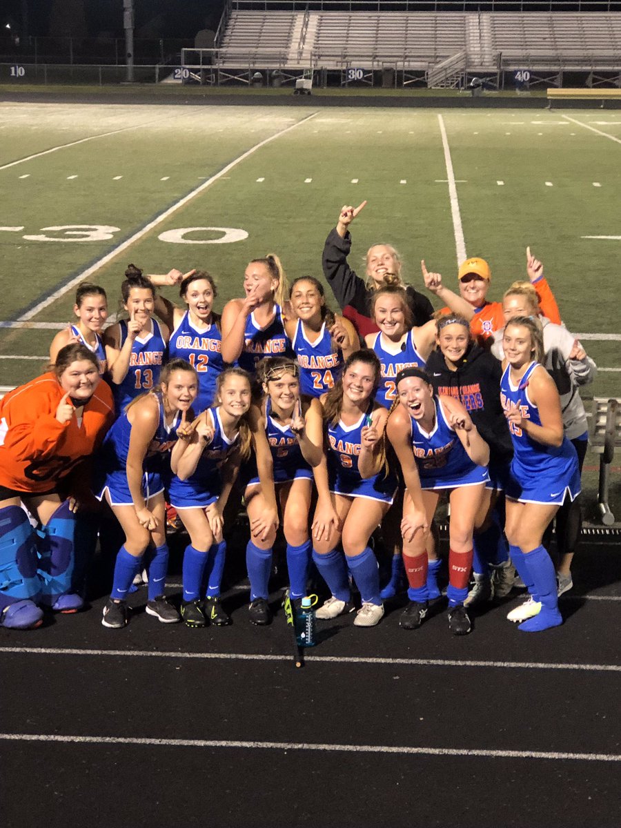 COracewski's tweet photo. October 9th, 2019 will be one for the record books. Varsity field hockey beats Olentangy Liberty in overtime for the FIRST TIME IN SCHOOL HISTORY! Not only that, but tonight’s win makes it a clean sweep of all 3 other Olentangy schools this season! 🍊🏑🧡💙 https://t.co/HlxQ4fbYhY