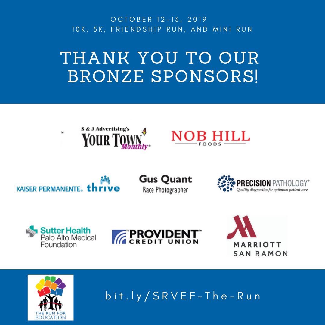 SRVEForg's tweet photo. Thank you to our Bronze sponsors for your support of the #SRVEFRun2019!
@SutterHealth #PaloAltoMedicalFoundation
@YourTownMonthly
@raleys & Nobhill Supermarkets
@KPDiablo
#GusQuantPhotography
#PrecisionPathology
@Marriott
🏃♀️🏃♂️👟
#CommunityPartners
https://t.co/nCPC4Akpjr https://t.co/rziSR9oR0K