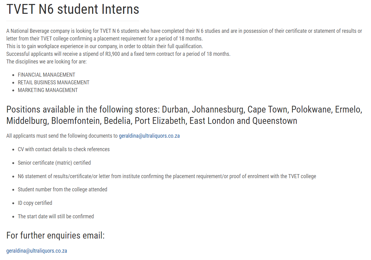 Financial Management N6 Jobs In South Africa - Finance Intern Cover Letter Jobhero - Howden compressors & turbines division is looking for an experienced financial manager to participate in effective strategic, financial.