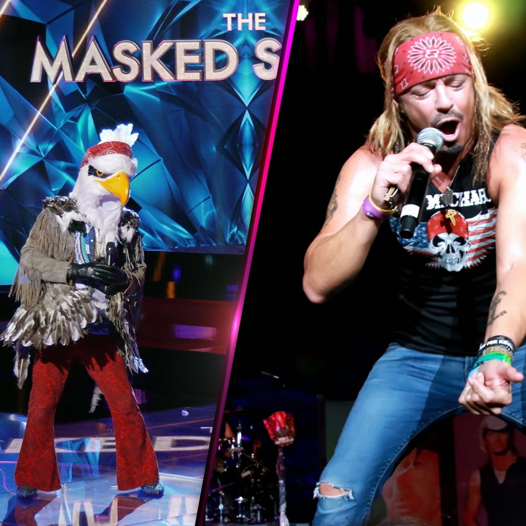 MaskedSingerFOX's tweet image. Is #EagleMask 🦅 @bretmichaels? RT if you agree with @NicoleScherzy on his rock vibe! #TheMaskedSinger