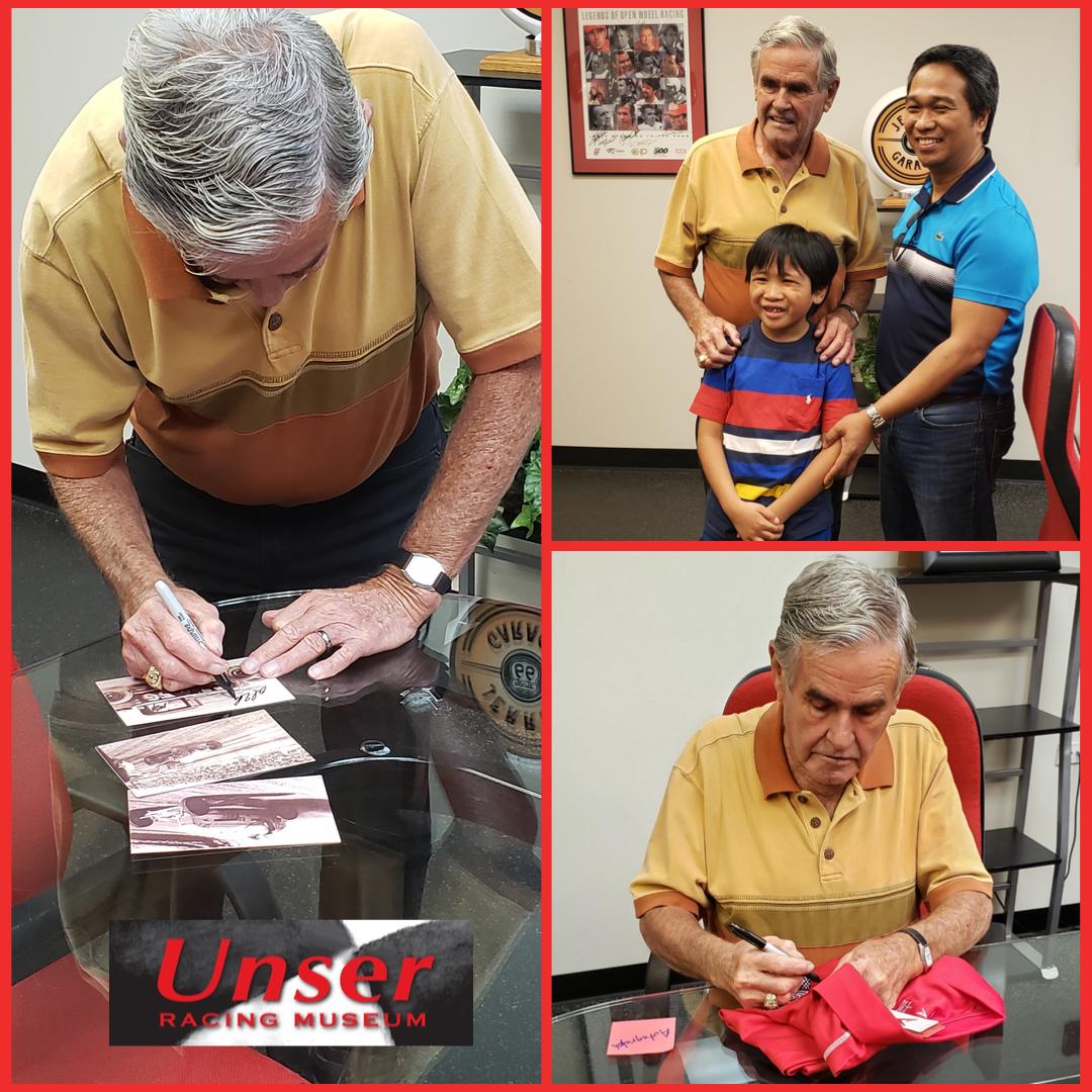 We have had lots of fans stop by the #UnserRacingMuseum this week to meet Al #UnserSr.  Make sure to take advantage of this time to meet the #racinglegend. You have one more chance 10-10-19, from 10-3 to meet Al. #BalloonFiesta2019 #newmexicotrue  #albuquerqueballoonfiesta
