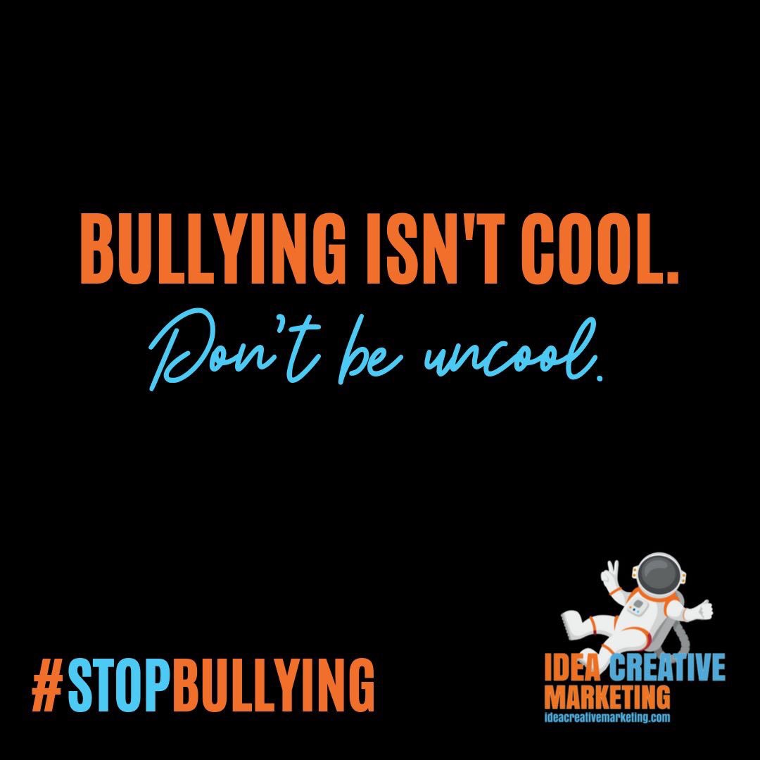 Social media can be a great way to connect with others! Unfortunately, it's also one of the leading places for bullying. Don't be a dick. 

#StopBullying #StopBullyingDay #benice