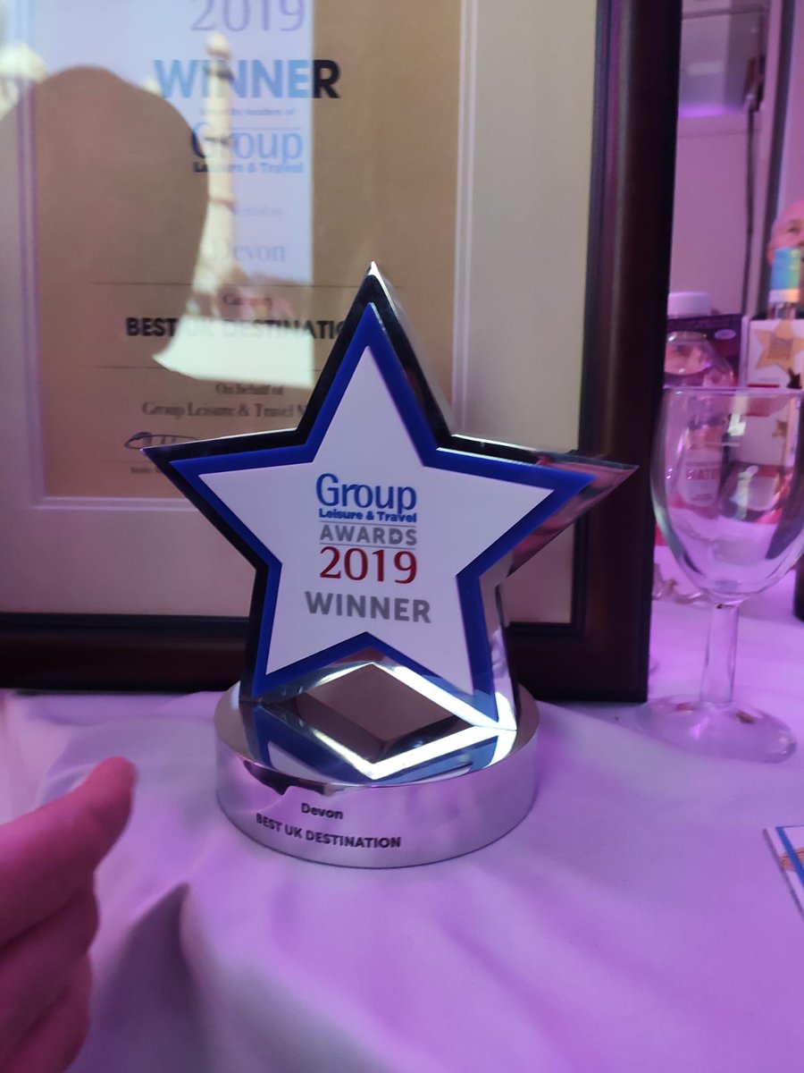 DevonTopDaysOut's tweet photo. We're bringing home to Devon, Best UK Destination award from the @GroupLeisure awards #loveDevon #destinationDevon https://t.co/U4m2bkWuNi