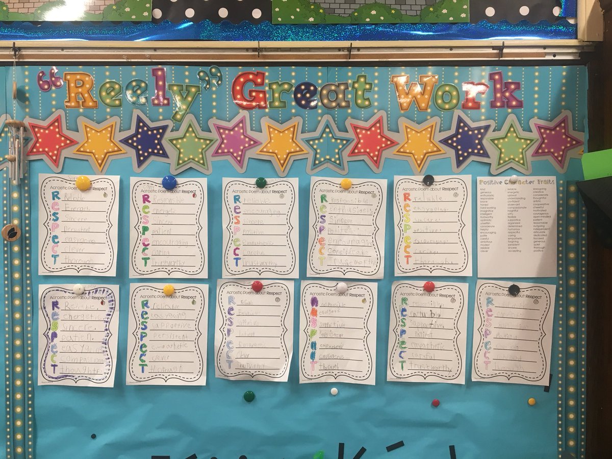 Mrs__Guzman's tweet photo. Respect acrostic poems ✍🏼 #WeeRespect @WeehawkenTSD @FAmato53 @AnnaRudowsky @EricCrespoEDU https://t.co/5yARIGxnzO