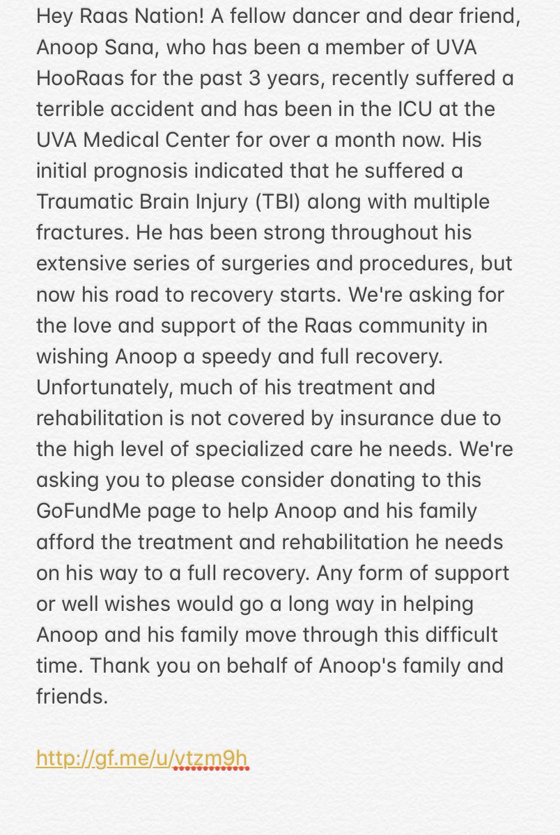 Please consider donating to this GoFundMe page to help Anoop and his family afford the treatment and rehabilitation he needs on his way to a full recovery.  gf.me/u/vtzm9h