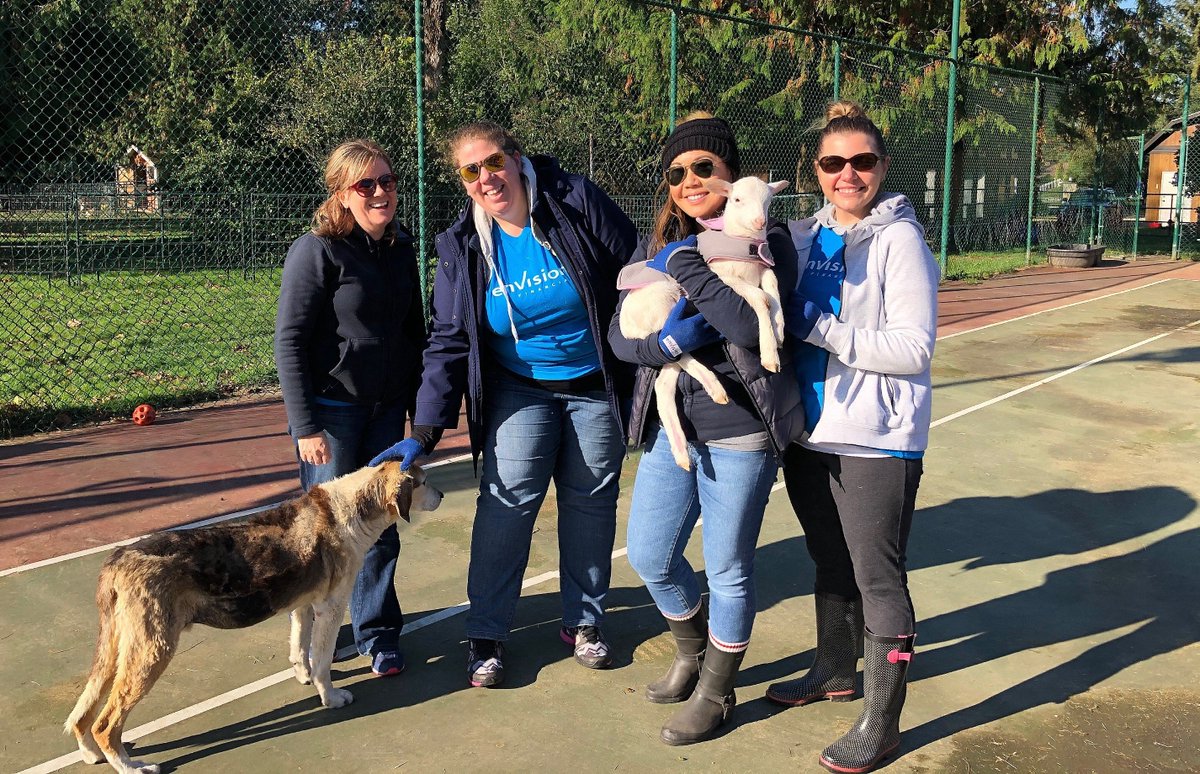 EnvisionFin's tweet photo. Our teams had happy hearts today after spending the morning @TheHappyHerd lending a helping hand as part of our annual #MakeADifferenceDays. Thanks for the chance to do some good! https://t.co/AlnP5iqk96