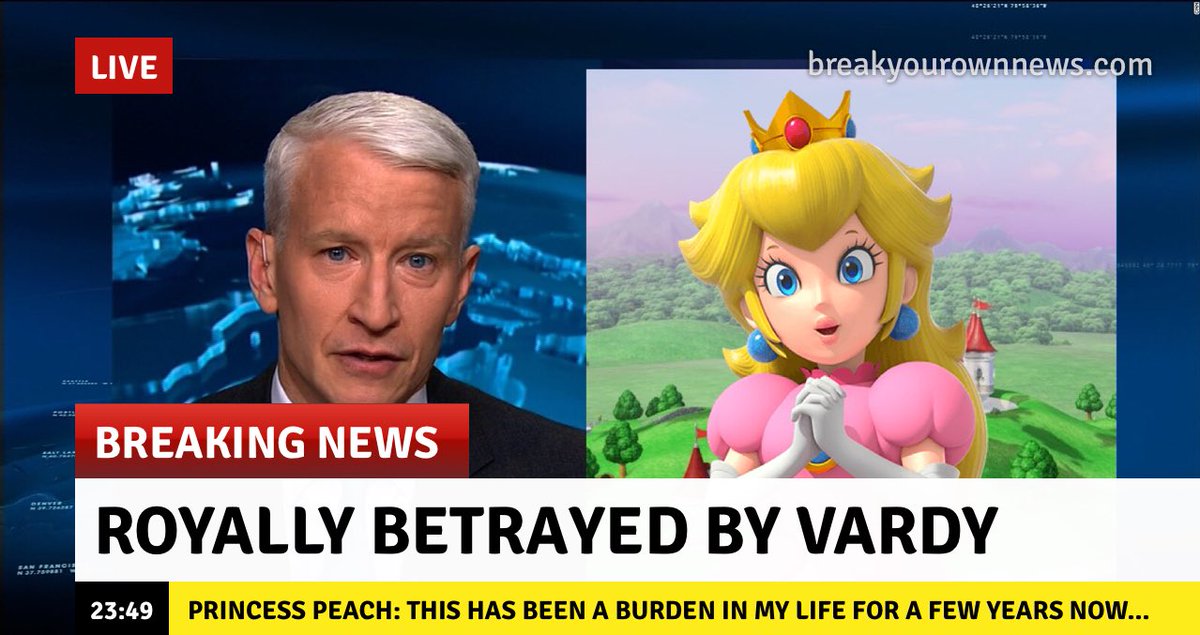 Her Majesty Princess Peach of the Mushroom Kingdom claims her affair with Bowser was leaked to the  @TheSun by Rebekah Vardy.