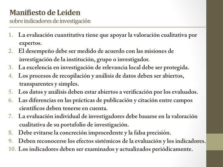 JuanMAnayaC's tweet photo. Más sobre la #Ciencia. ¿Cuáles son los indicadores de la investigación? Entre muchos, nos adherimos al Manifiesto de Leiden #cienciometría #CTeI #Colombia https://t.co/aOvgb6FX8u