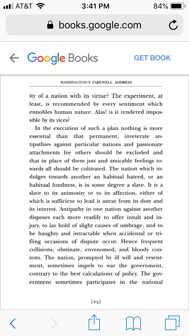 “The great rule of conduct for us [regarding] foreign nations...in commercial relations...is to have with them as little political connection as possible”. Relevant then as it is now. #ENDENDLESSWARS #NoMoreLies <a href="/realDonaldTrump/">Donald J. Trump</a> <a href="/POTUS/">President Donald J. Trump</a> <a href="/LiesAngeles/">LiesAngeles</a>