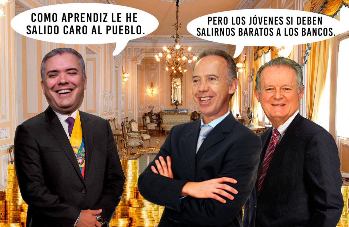 Si los #Banqueros financiaron a Duque para que ganara durante su primer año de aprendizaje más de 32 millones mensuales cada mes, ¿por qué ahora pretenden que los jóvenes ganen 25% menos?