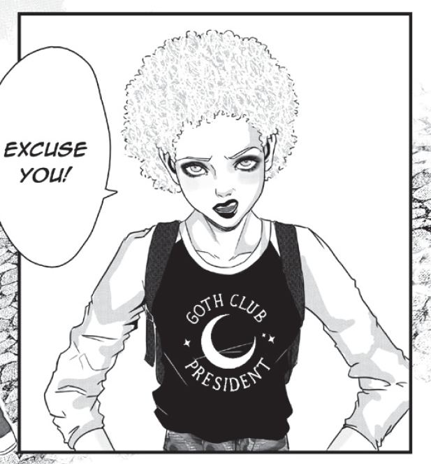 We're happy this t-shirt made so many of our goth brothers and sisters happy! We were able to join our cutesy pink-as-heck forces with the goth world for a moment through this collab and continue to do so with our character Kelechi (2/2)