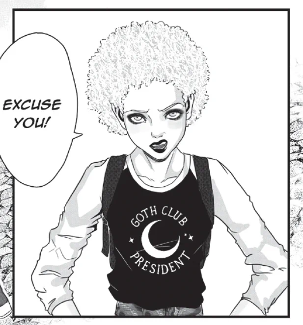 We're happy this t-shirt made so many of our goth brothers and sisters happy! We were able to join our cutesy pink-as-heck forces with the goth world for a moment through this collab and continue to do so with our character Kelechi (2/2) 