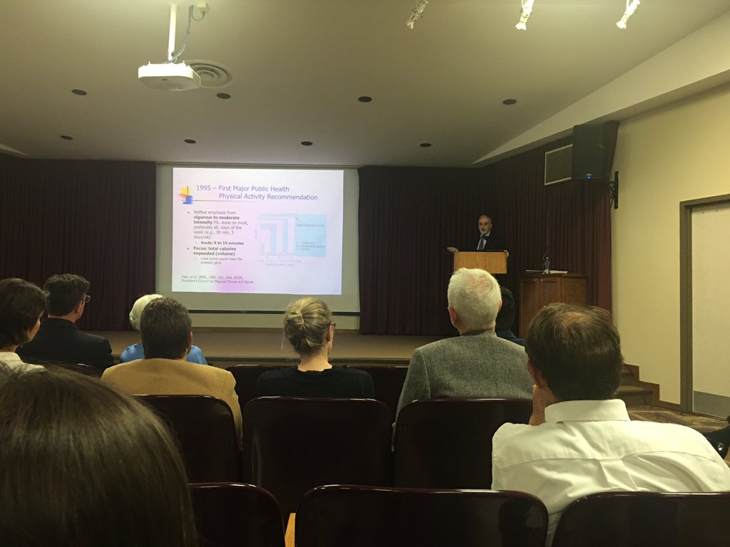 pfeif51's tweet photo. Thoroughly enjoying the opportunity to listen to Dr. Ed Howley speak about how much exercise is enough! @cmuchp @drparrsays https://t.co/VDZTSmcv90