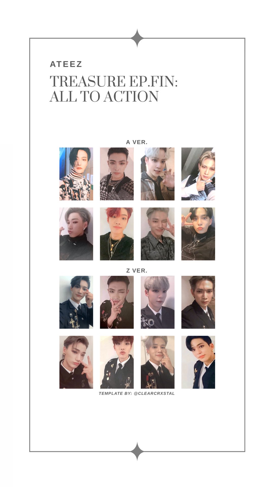ATEEZ トレカ TREASURE EP.FIN ALL TO ACTION ATEEZ TREASURE EP FIN ALL TO ACTION CD Trading Photo Cards