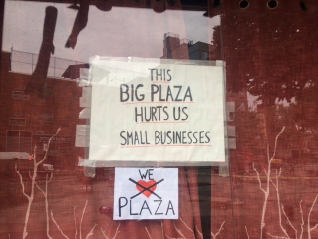 GrandPutnam1's tweet photo. @FABFultonBK this is a sign on one of the small businesses on the #putnamtriangle plaza #clintonhill #smallbusinesses #brooklyn #BID ?
#gentrification
It says "This BIG PLAZA HURTS US SMALL BUSINESSES
We ::don't love:: PLAZA"
@BrooklynPatch @ny1desk @BrianLehrer @Gothamist https://t.co/HSaVZ5Huhi