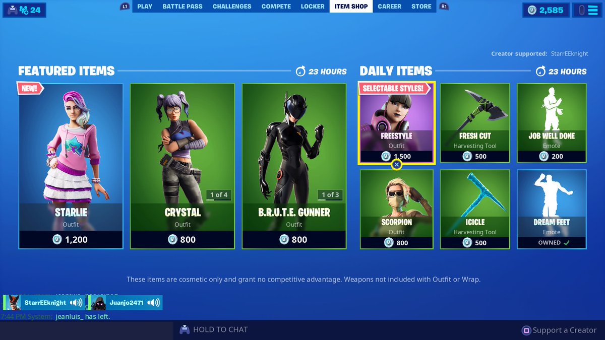 EknightStarr's tweet photo. #creatorcodeSTARREEKNIGHT #Fortnite #ItemStore #contentcreator #StarrEEknight #TwitchAffiliate #like #twitch #share https://t.co/yX6g1XpDJu