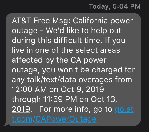 JimmyDiesel's tweet photo. @johnandkenshow Just got this text from AT&amp;T. Look at them throwing themselves into this news story. Wow a corporation that only cares about their customers, right? https://t.co/3Q7O15fT0T
