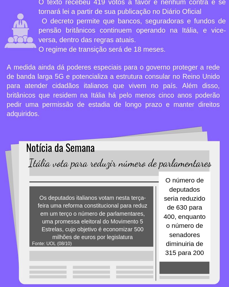nene_espm's tweet photo. Hoje no NENE, iniciamos a introdução dos nossos países.
a primeira região a se apresentar foi a região sul!
Com isso, o nosso primeiro país a ser analisado foi a Itália.
Segue imagens do nosso template sobre a Itália 🇮🇹 #BREXIT
#NENE
#NENEINFORMA
#ESPMSP
#UNIAOEUROPEIA https://t.co/mJW69gsijF