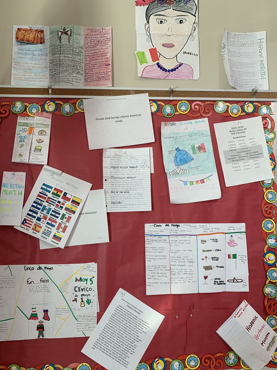 RpjhSS's tweet photo. Students celebrate Hispanic Heritage Month with a choice project. #razorbacks #hogshardatwork #socialstudies #HispanicHeritageMonth https://t.co/oyEl0TIOjd