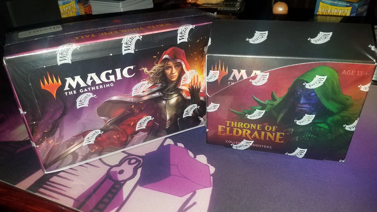 luckykhajiit's tweet photo. Trying to figure or what to do with this nonsense.... how about an unboxing ceremony? Starting in 15! #MTGArena #MTGELD #MTGASocial #twitchkittens #NoStreamerLeftBehind https://t.co/cqzCVRs8z9 https://t.co/WuemIPXSZw
