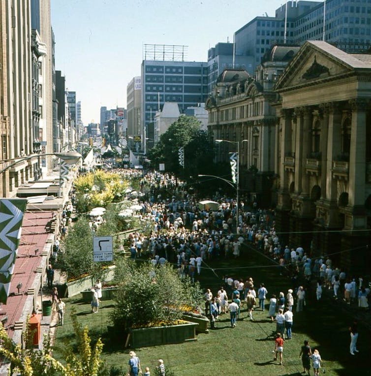 "Just like Yencken’s Greening of Swanston, there will always be debate about what makes good public space. And that is exactly why we need more radical ideas for our cities" foreground.com.au/public-domain/… <a href="/AILA_National/">Landscape Architects</a> @msdsocial Future Park ideas competition yields some good crazy