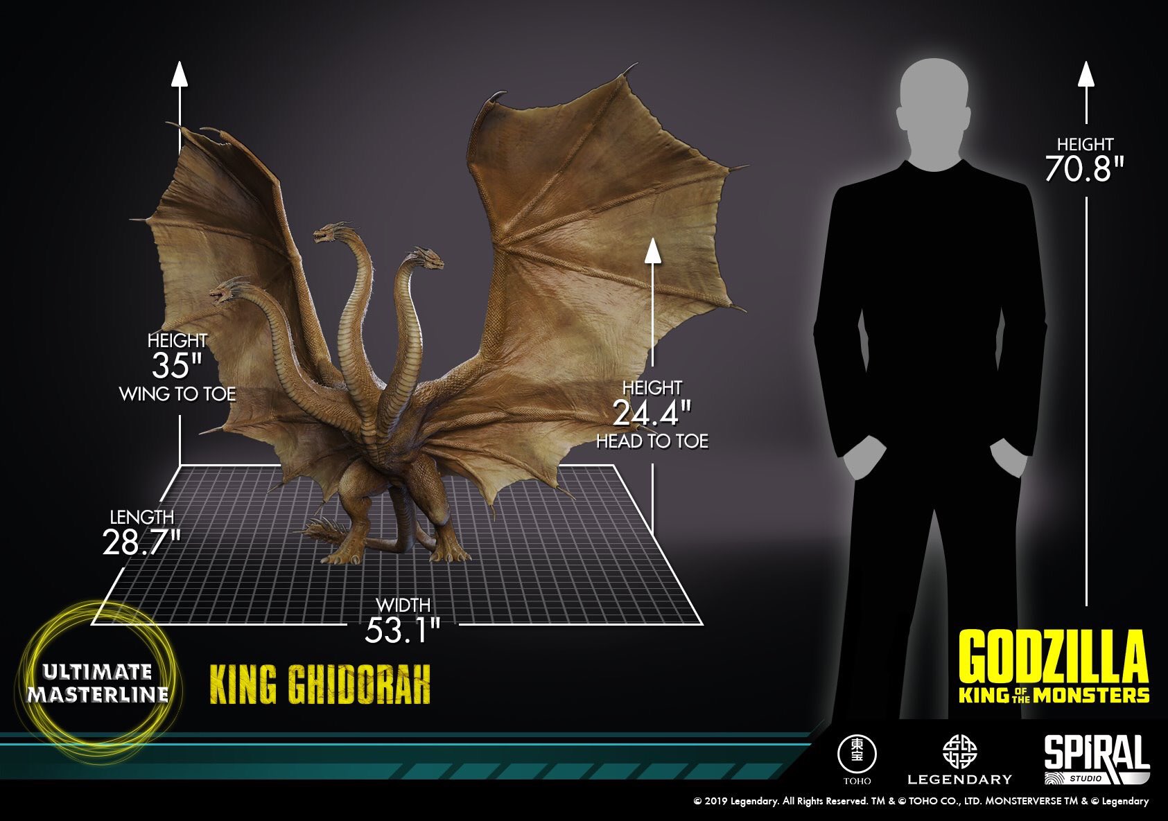 How Big is Legendary Ghidorah? / Godzilla Size Comparison 