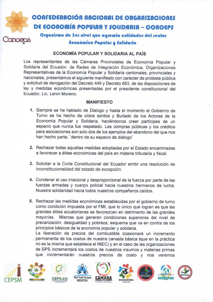 del_eps's tweet photo. MANIFIESTO #CONOEPS al país. @Lenin @SERCOPec @IEPS_Ec @camaraeloro @CAMARAEPSMa1 @CPCCS @AsambleaEcuador @CEPSSTD @Camara_EPS_Loja @camaraepscotpxi @CamaraEpsRios @CamaraAfroEPS @CEPSMontubiaEc @EPS_Orellana @camaraprovinci1 @CAMARAEPSTUNGU1 @redepsoro @RSucumbios @RedepsL https://t.co/v3tzUyiea7
