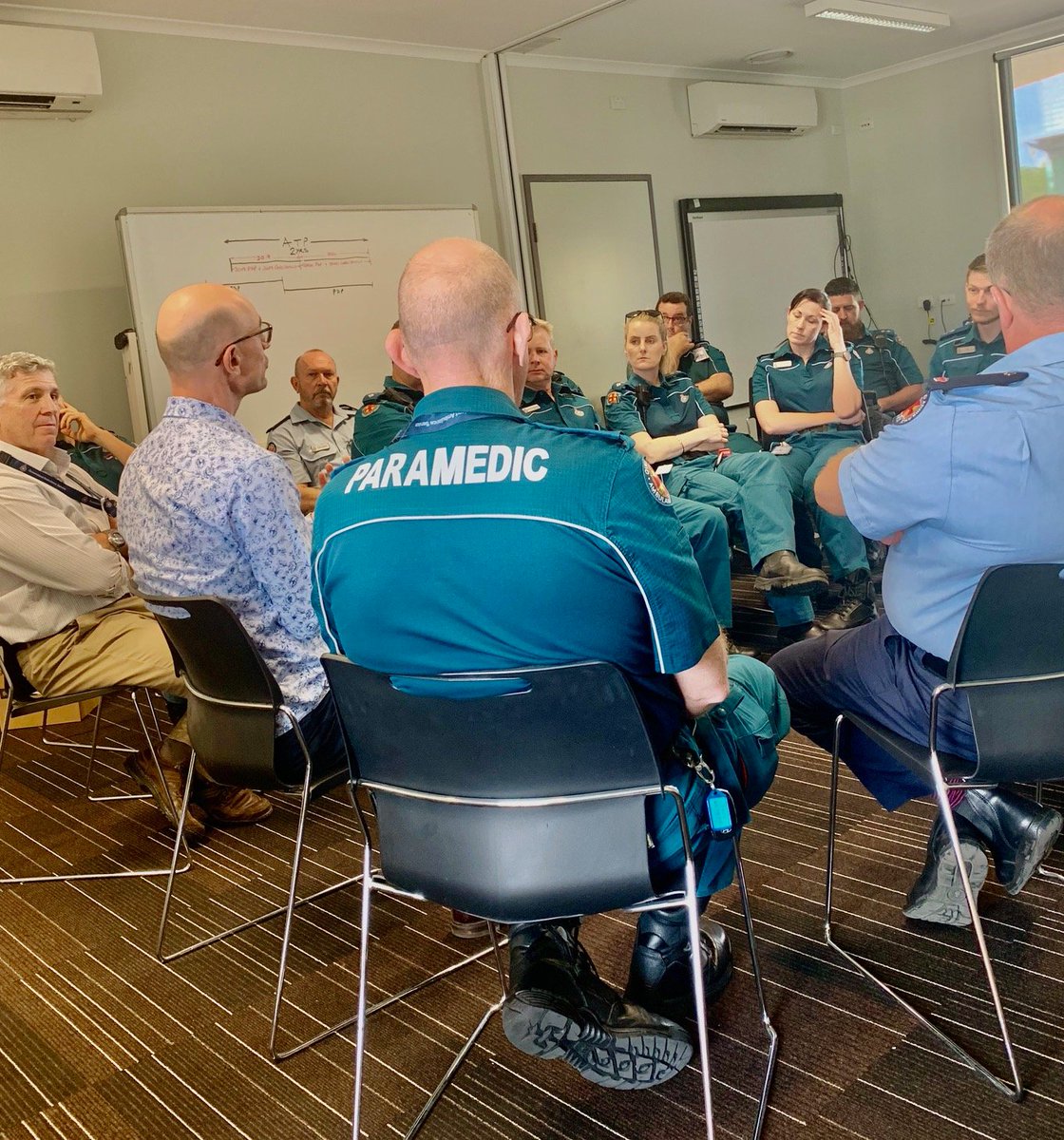 QASBrisbaneNth's tweet photo. Metro North LASN Supervisors participating in a mindfulness session with Ross Brandli, External Psychologist Priority One, as part of #WorldMentalHealthDay  #talkmentalhealth @QldAmbulance 🗣️🚑 https://t.co/WB0Jd3opcq