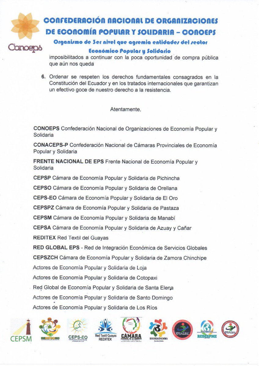 del_eps's tweet photo. MANIFIESTO #CONOEPS al país. @Lenin @SERCOPec @IEPS_Ec @camaraeloro @CAMARAEPSMa1 @CPCCS @AsambleaEcuador @CEPSSTD @Camara_EPS_Loja @camaraepscotpxi @CamaraEpsRios @CamaraAfroEPS @CEPSMontubiaEc @EPS_Orellana @camaraprovinci1 @CAMARAEPSTUNGU1 @redepsoro @RSucumbios @RedepsL https://t.co/v3tzUyiea7