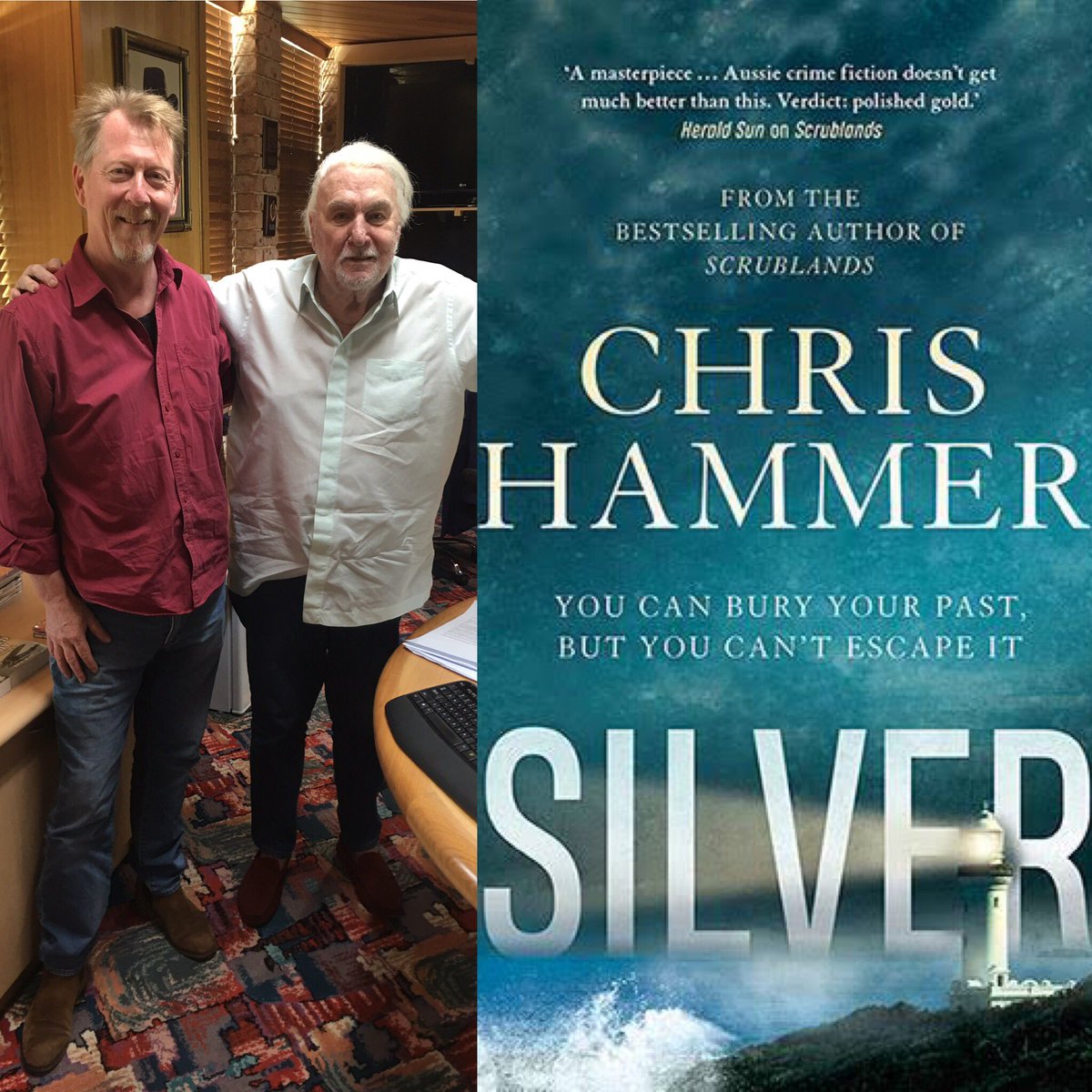 JohnLawsShow2SM's tweet photo. Legendary Aussie Journalist-turned-author Chris Hammer joined John to talk about his new book, โSilverโ on Wednesday.
If you missed the conversation, catch up now via the podcast: https://t.co/r14jdae1ub
#johnlaws #fiction #australia #radio #2sm #superradionetwork #chrishammer https://t.co/WB2bH21d7y
