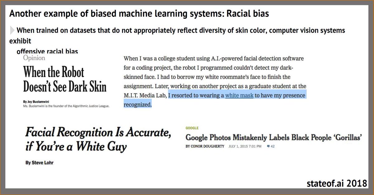 BigBetAnalytics's tweet image. #ML #ArtificialIntelligence needs #datadiversity 

#machinebias often is racial 

Trained on #datasets w/out appropriate diversity #computervision shows racial bias 

#AUTOMATION #MachineLearning #DataScience #deeplearning #facialrecognition #futureofwork