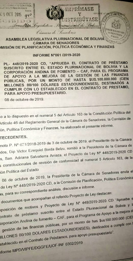 Plurichacota's tweet photo. Aquí está la platita que pidió el #Jefazo a la #CAF para mantener la subvención a la gasolina y asegurar el #DobleAguinaldo. #MasDeuda. https://t.co/UVlp4waAoQ