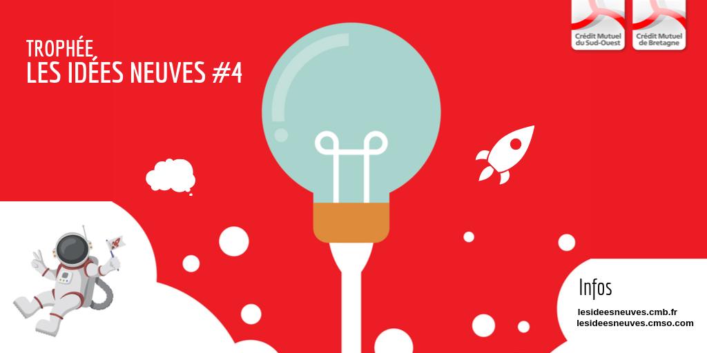 cmarkea's tweet photo. Vous avez un projet innovant ? Le @CMBretagne et le @CMSudOuest vous aident à le concrétiser. Le Trophée des Idées Neuves revient pour une 4e édition. 
Infos et inscriptions : 
🚀 https://t.co/51oxDbzXLY
🚀 https://t.co/MGGR1msDaZ https://t.co/oybR4tlhWi