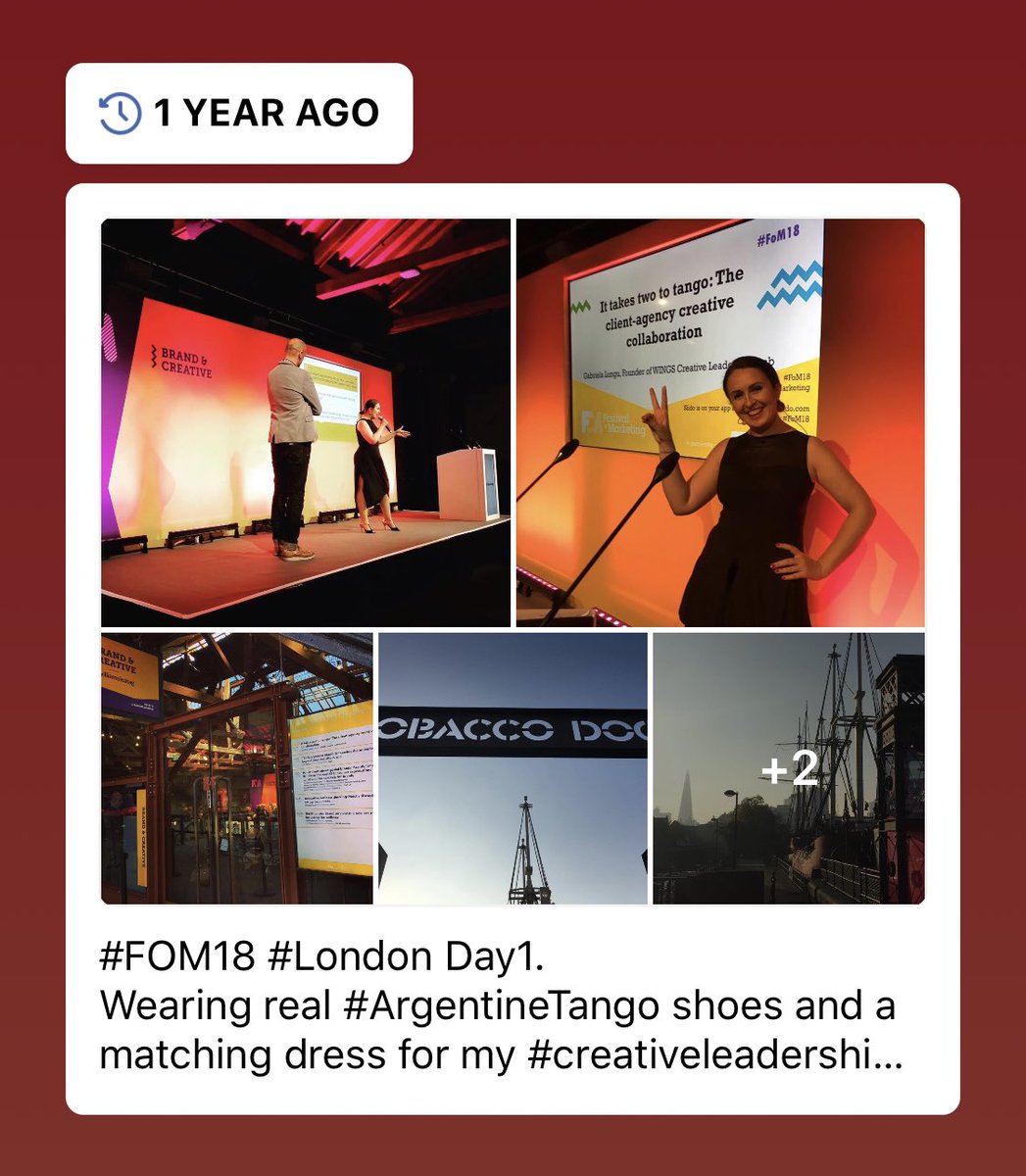 GabrielaLungu's tweet photo. As I’m getting ready for @FestofMarketing 2019, Facebook sends me this pics from #fom2018 ;)
Really excited about the next two days 🤩 I’m chairing the #creativebrandmarketing stage and will have a presentation today at 11:25 about how clients can drive #creativeexcellence https://t.co/8aBZcGEG4M