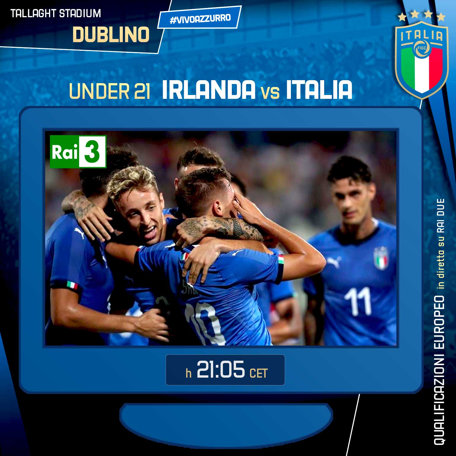 Pantaloncini FIGC 20 Europei Under 21 U21 Completo Kean Italia Maglia 