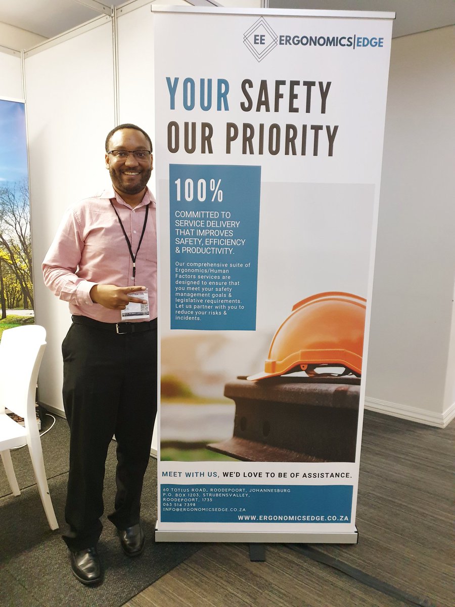 ErgonomicsEdge's tweet photo. Sethunya Matsie @HlobisaT &amp; Thabo Matsie @ThaboMatsie at the Annual Rail Safety Conference.
#ergonomics #globalergonomicsmonth #conference2019 #exhibition #railsafety #humanfactors https://t.co/3YFv80uayc