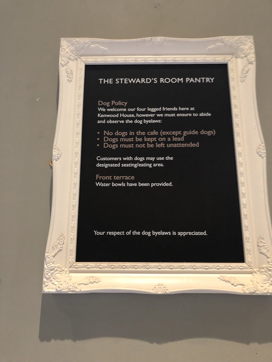OverallFit4Life's tweet photo. @englishheritage @searcyslondon dogs are welcome in Kenwood promoted as dog friendly on EH website?Yet not allowed to enter even the small walk in cafe though you sell doggy treats and ice cream? How am I meant to buy coffee/lunch but not leave Sally unattended? #englishheritage https://t.co/dnudO3P7L7