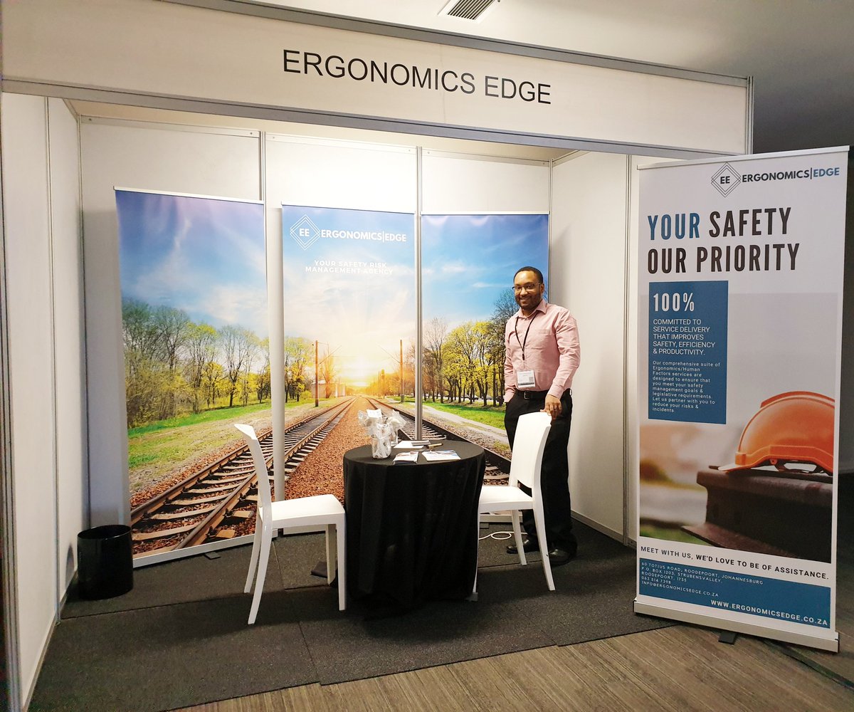 ErgonomicsEdge's tweet photo. Our exhibition space at the Annual Rail Safety Conference 2019. 
#ergonomics #globalergonomicsmonth #conference2019 #exhibition  #railsafety  #humanfactors https://t.co/rTAsk9G7JL