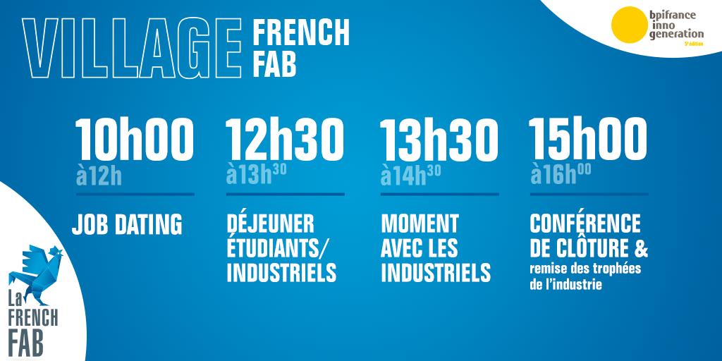 LaFrenchFab's tweet photo. C'est parti mon kiki! la dernière étape du #FrenchFabTour c'est aujourd'hui sur le OFF d'#InnoGénération ! Découvrez le programme de la journée sur le village ! On vous donne TOUS rdv à @Economie_Gouv de 10h à 17h ! Munissez-vous de votre badge et de carte d'identité ! https://t.co/K1VgMwLlTo